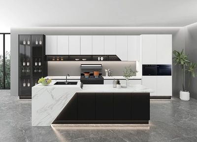 White Matte Kitchen Cabinet